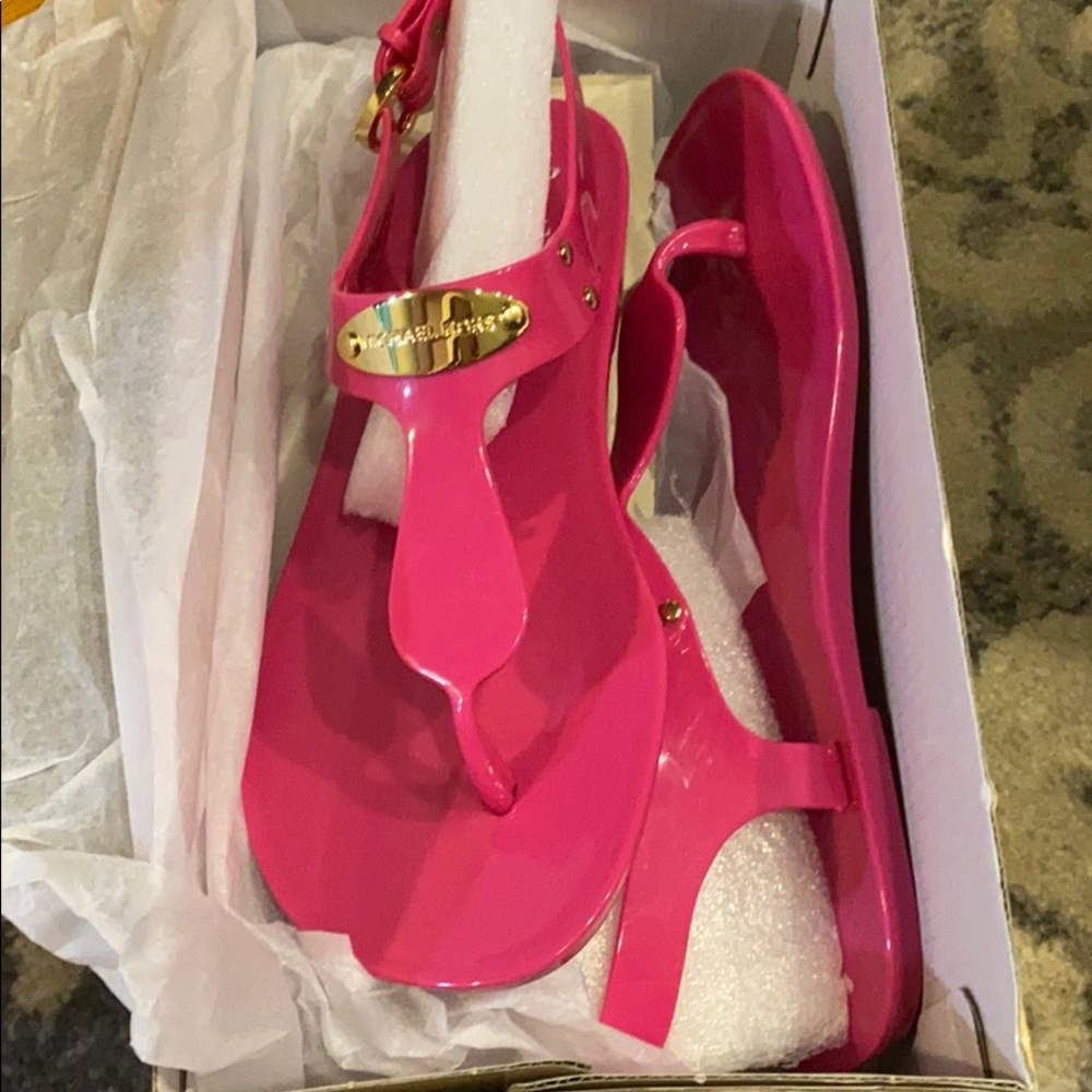 Michael Kors pink gel sandal